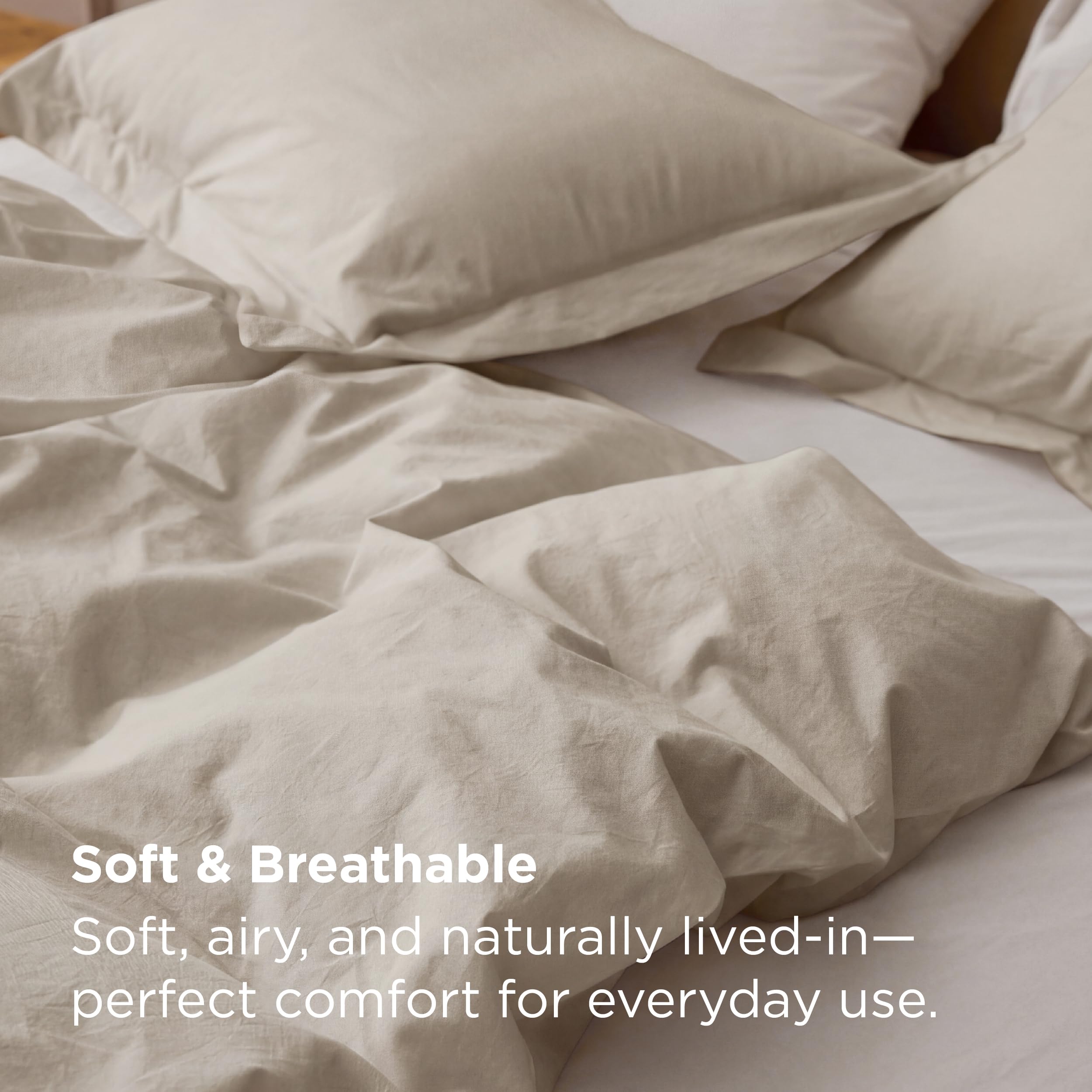 Bedsure duvet cover zipper closure and smooth edge for easy bed making