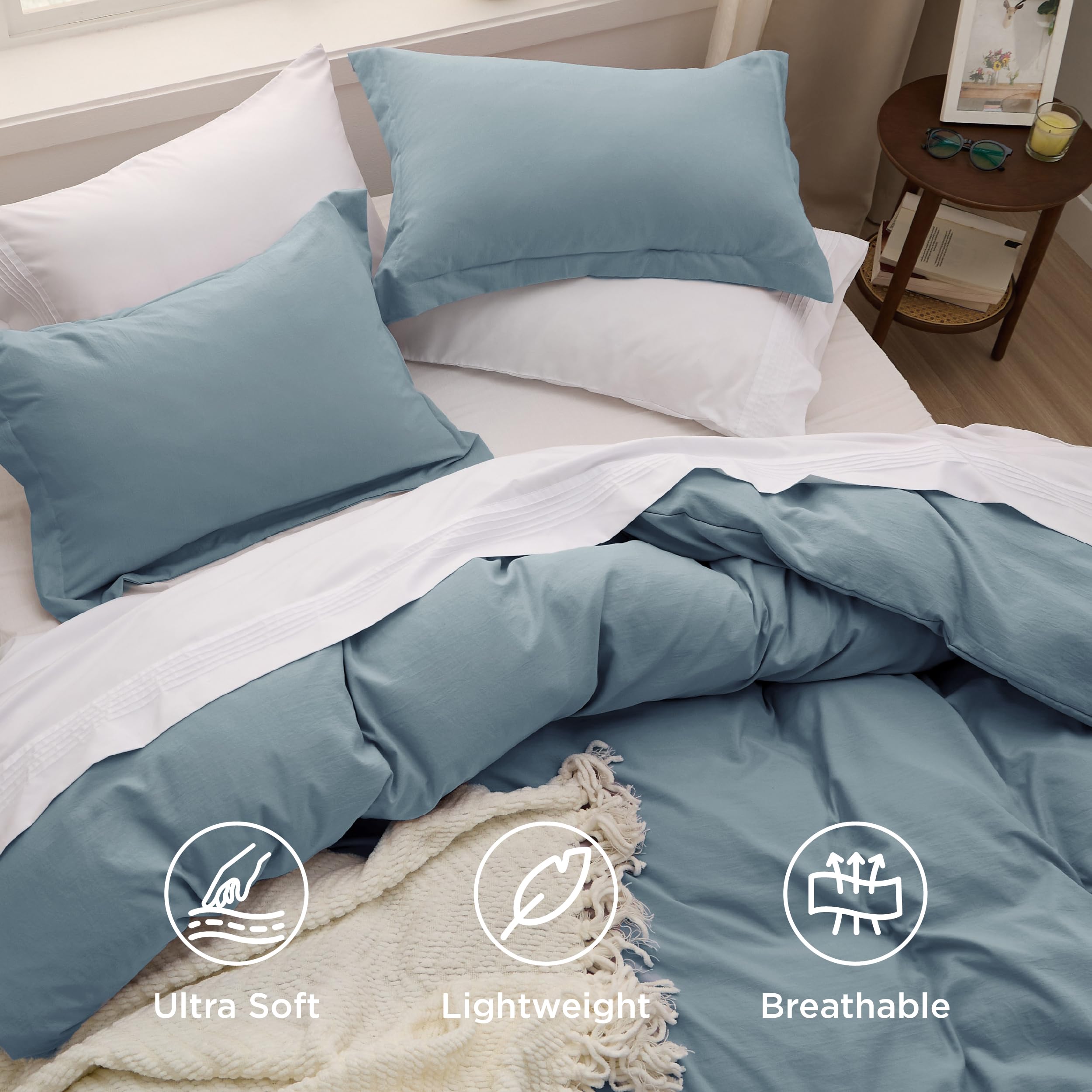 Zipper closure on Bedsure duvet cover for quick, secure layering.