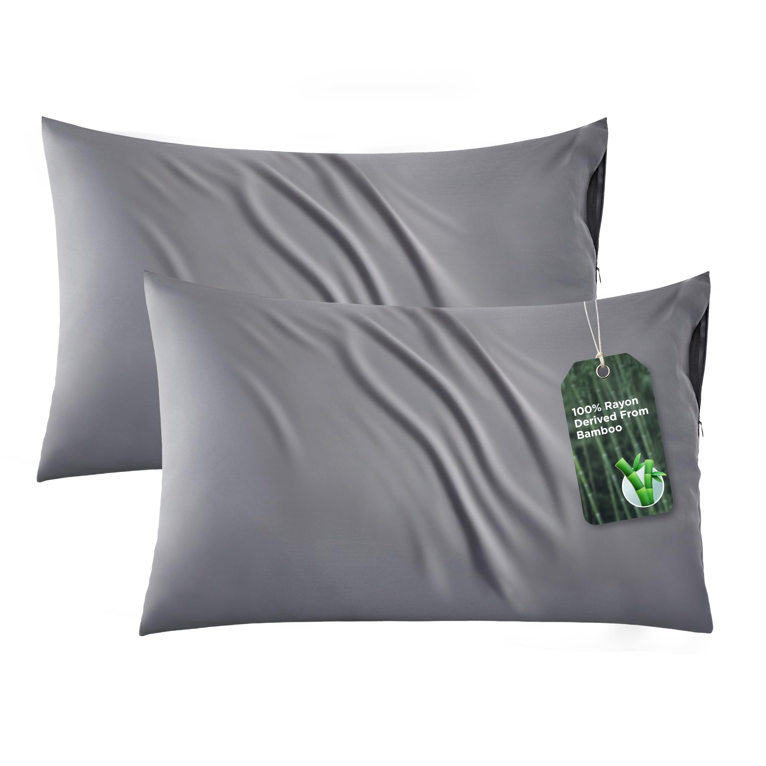 Bedsure zipper pillow case king cooling showcases breathable weave for hot sleepers.