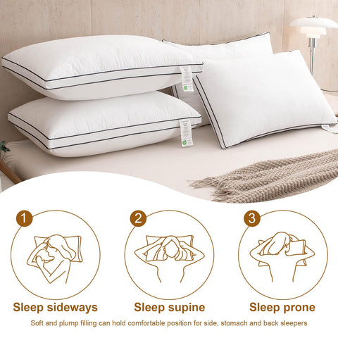 Firm side of BEDTOVA pillow provides stable neck support for different sleep positions.