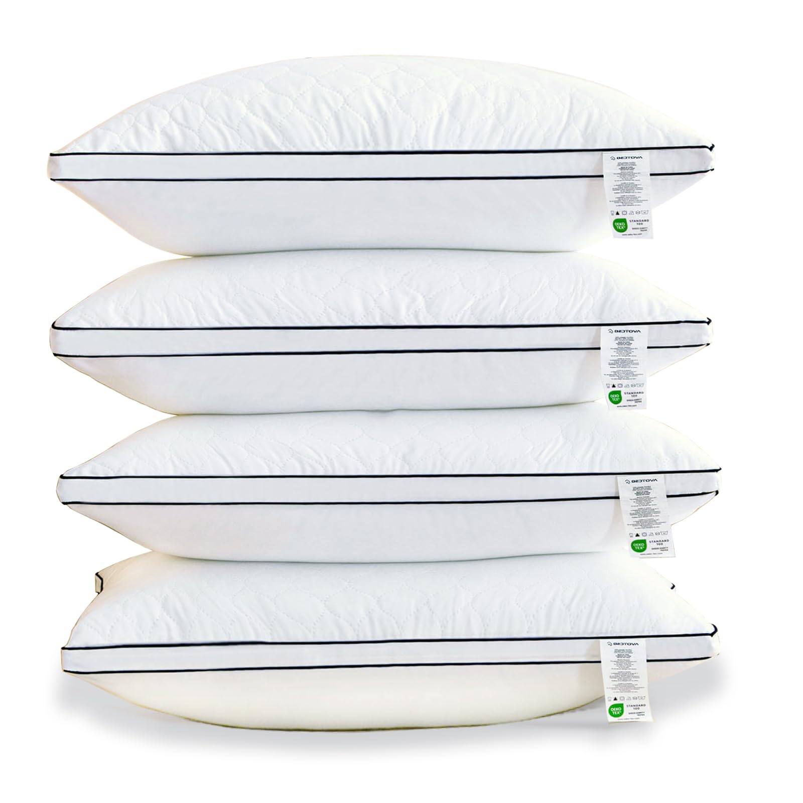 BEDTOVA reversible queen pillows 4-pack offering dual firmness for customizable comfort.