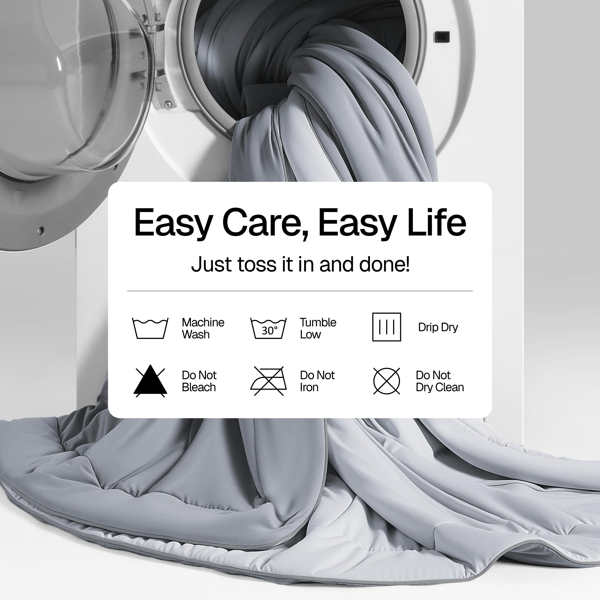 Bedtter cooling comforter in bed at night illustrating breathable, lightweight sleep