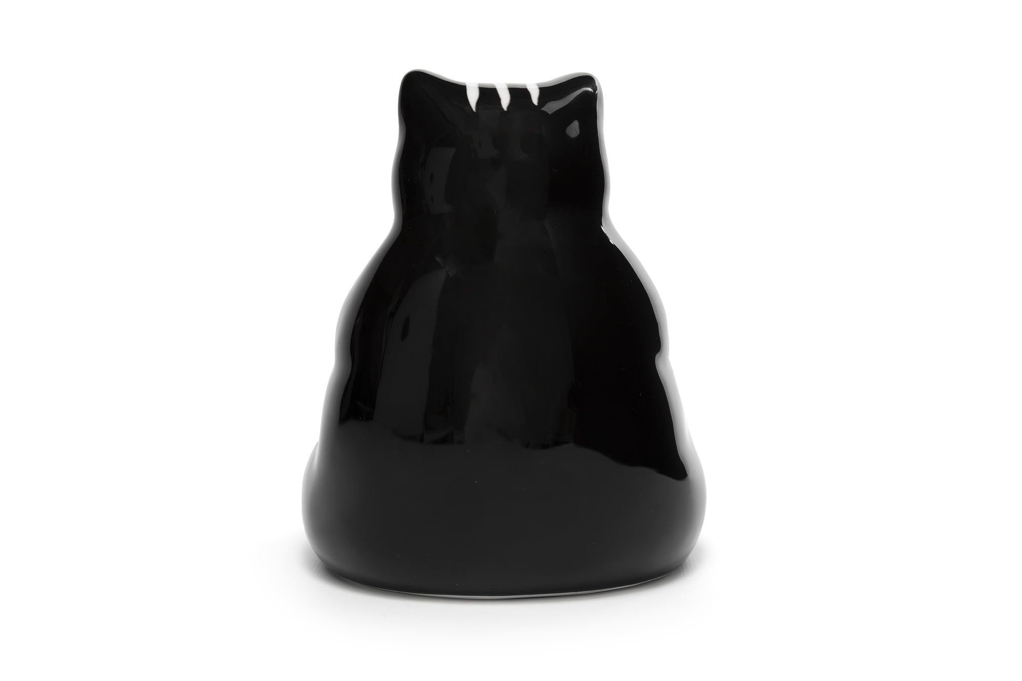Bee! Ceramic Lazy Black Cat coffee pod holder fits Nespresso pods neatly.