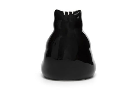 Bee! Ceramic Lazy Black Cat coffee pod holder fits Nespresso pods neatly.