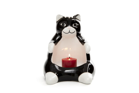 Bee! Ceramic Lazy Black Cat gift idea for cat lovers and stylish homes.