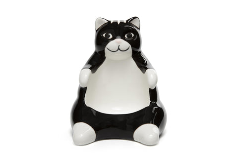 Bee! Ceramic Lazy Black Cat tealight holder creates ambient glow in living spaces.