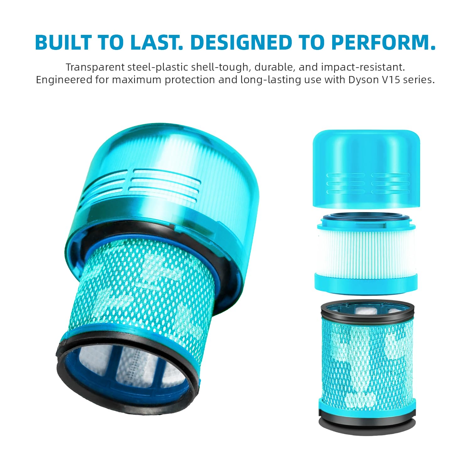 Bee Filter 3-pack Dyson V15 Detect replacement filters keep cleaning strong
