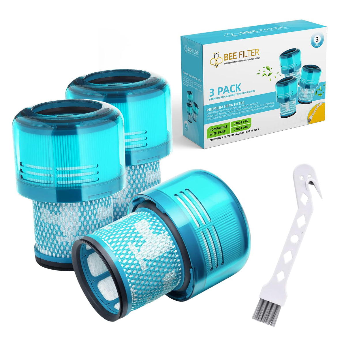 Bee Filter Dyson V15 filter pack 3 boosts suction with premium HEPA filtration