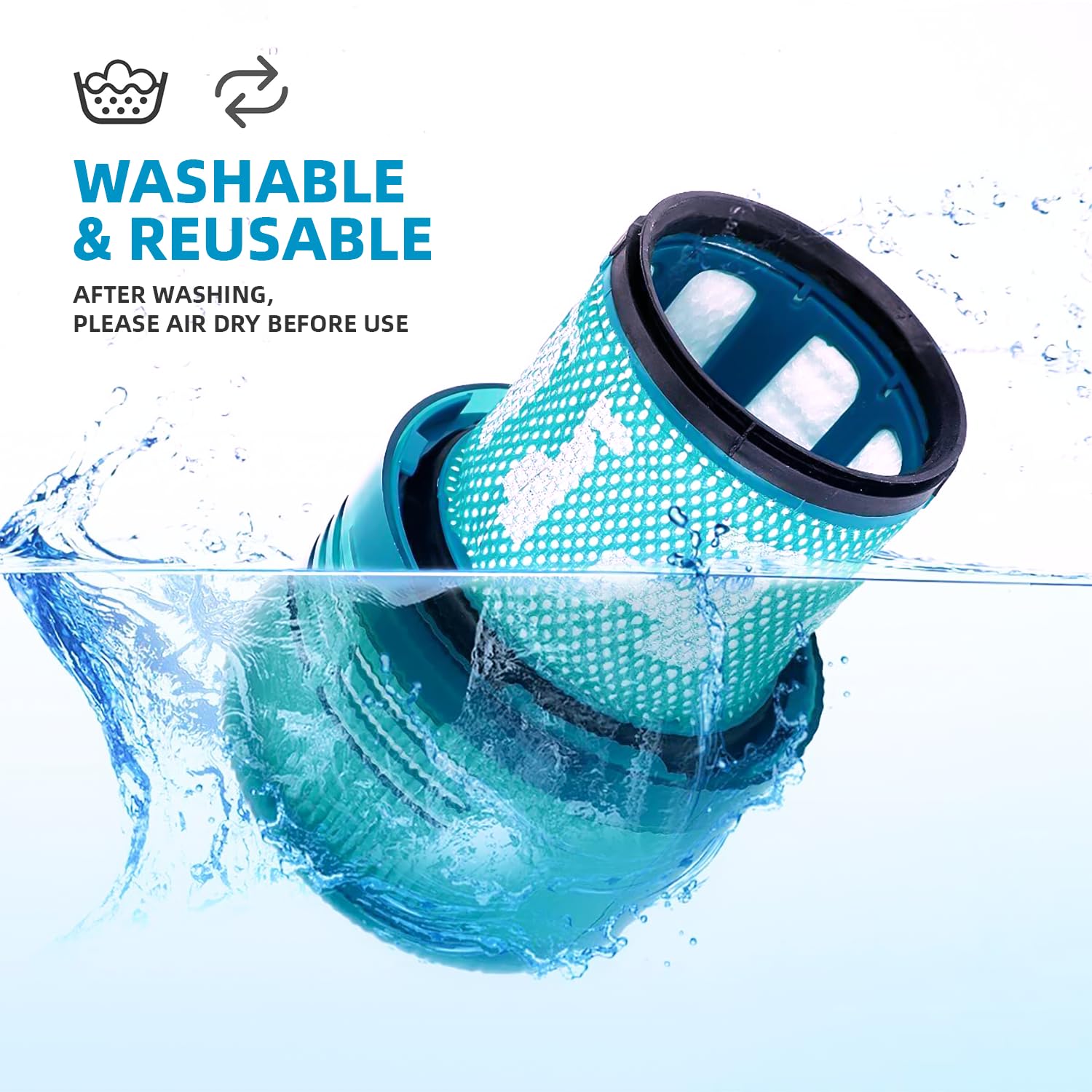 Two pack premium HEPA filters keep indoor air cleaner during vacuuming