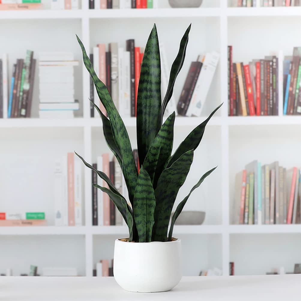 Beebel artificial snake plant requires no watering or trimming for evergreen display