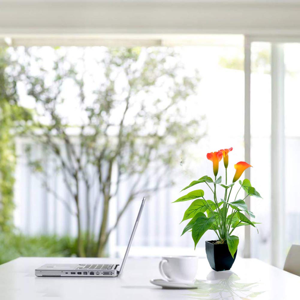 Beebel orange calla lily artificial plant for warm, vibrant home or office ambiance