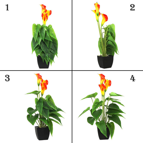 Beebel real-touch plastic calla lily orange adds easy care decor