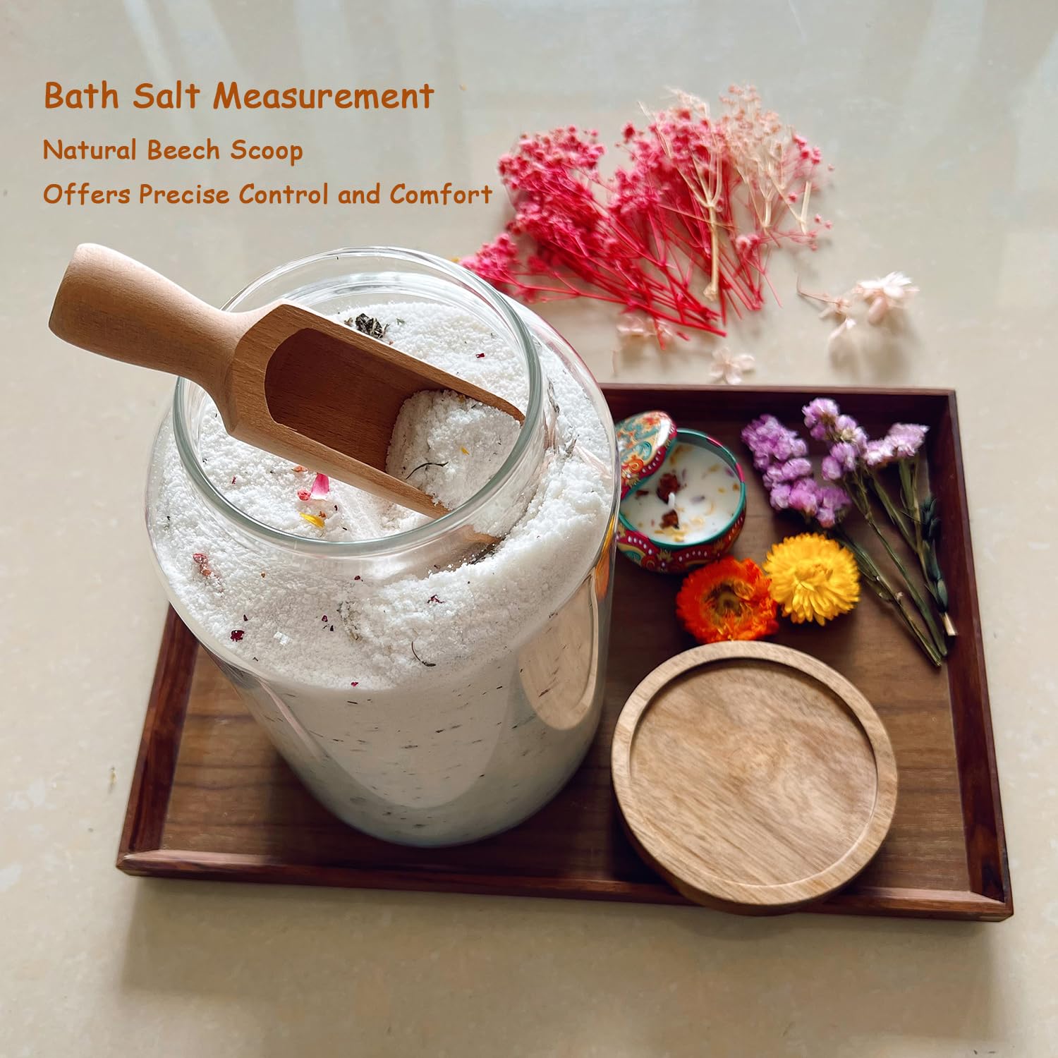 BEECO GIF2U clear storage jar supports multipurpose organization in kitchen or bath.
