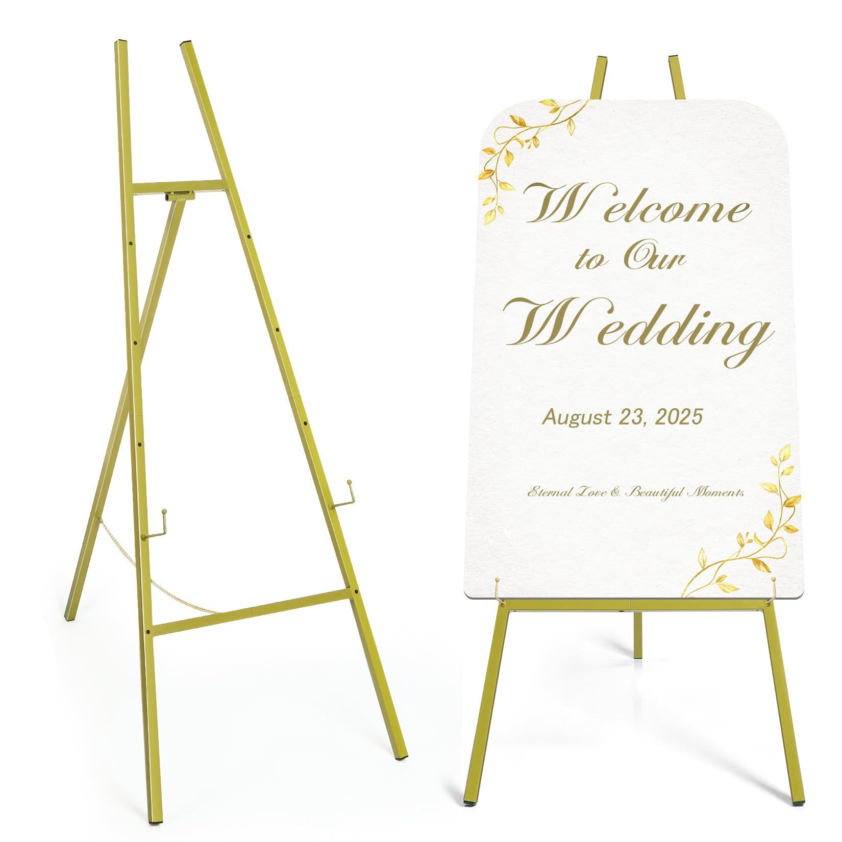 BeeCoAoo 57-inch easel displaying signs clearly for distant visibility.