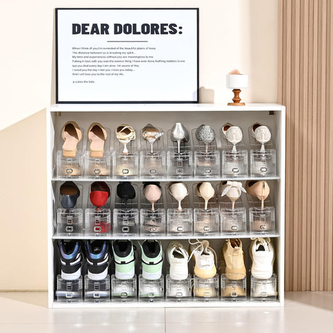 Beehomay Shoe Slots Organizer 3-level adjustment adapts to different footwear.