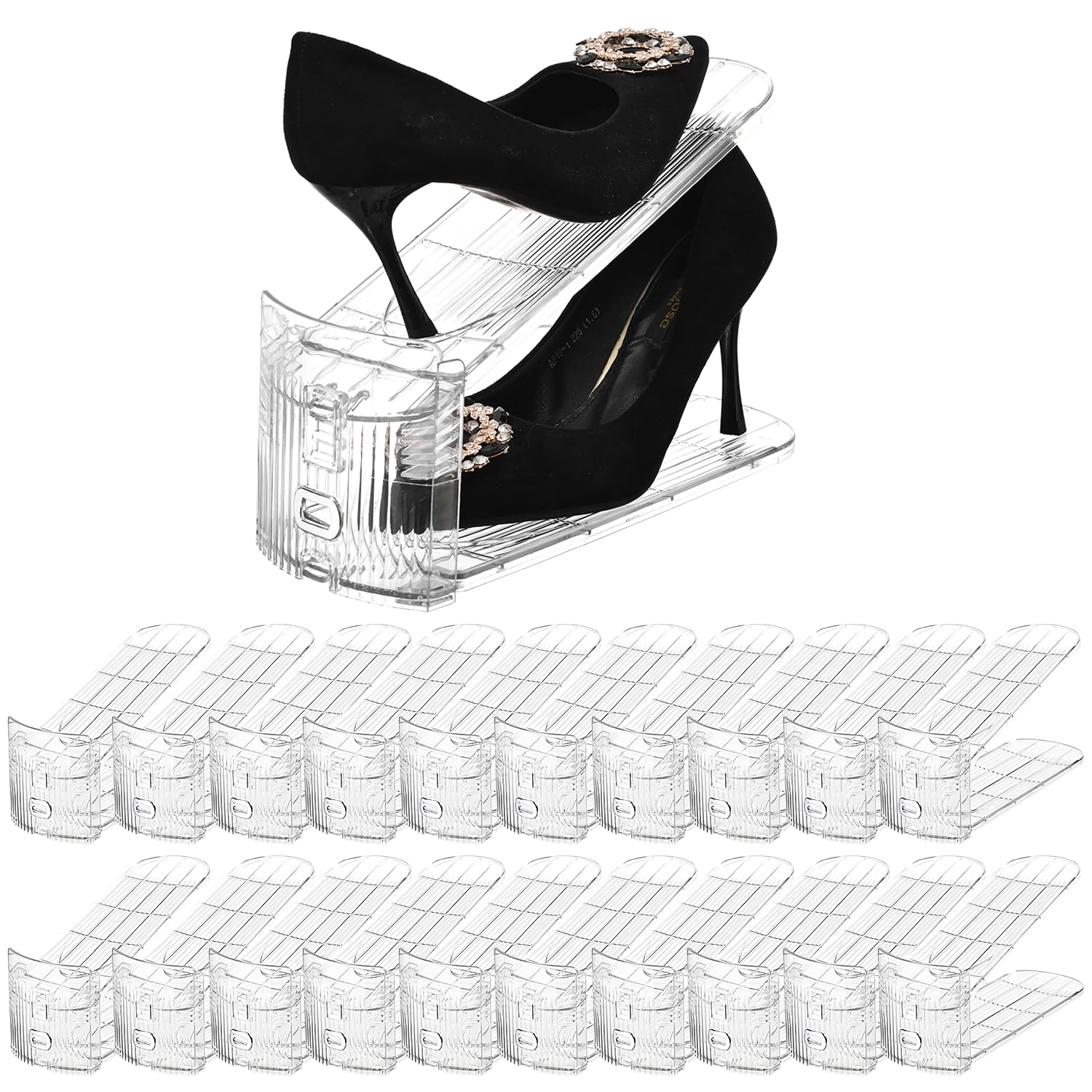 Beehomay Shoe Slots Organizer compact storage keeps shoes organized in the closet.