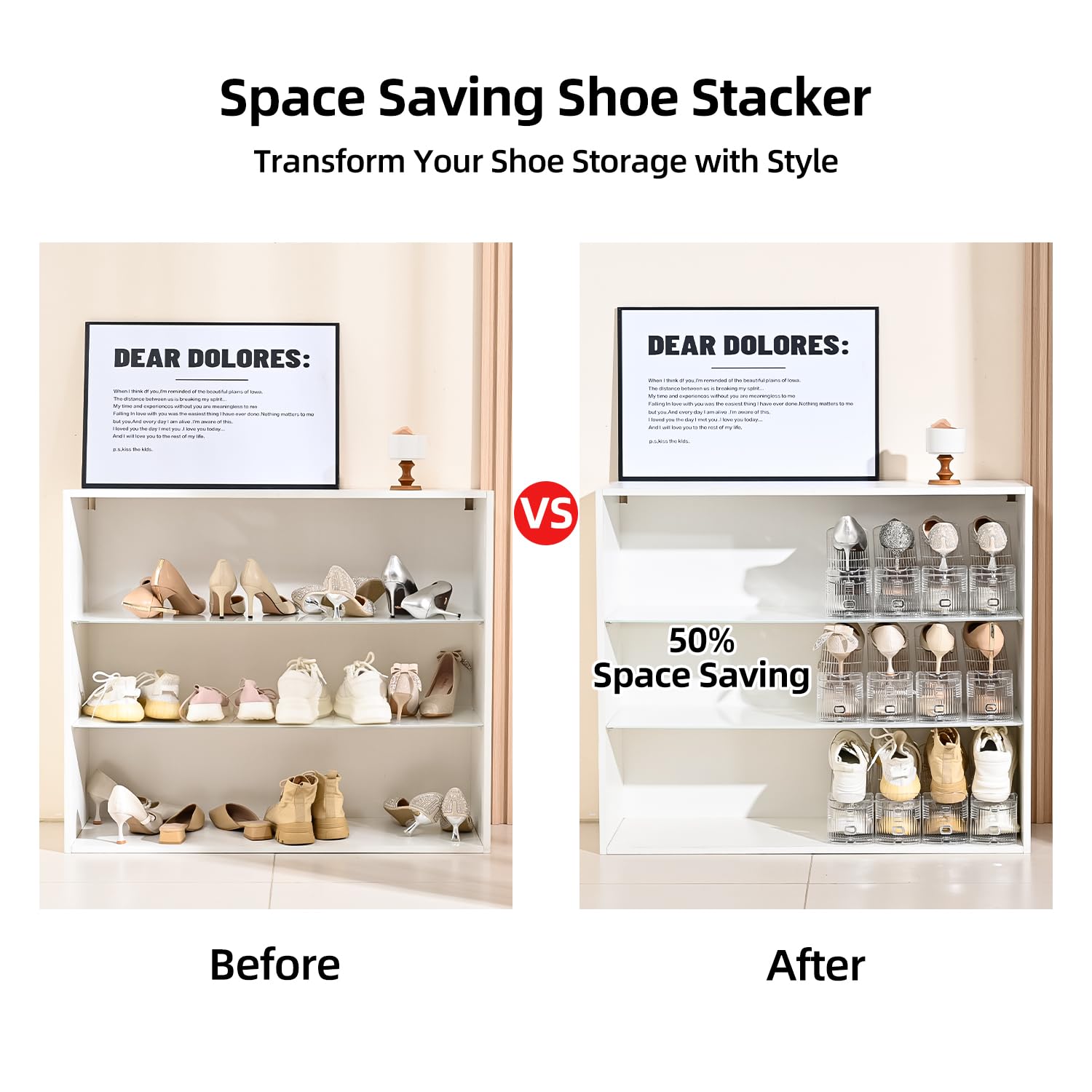 Beehomay Shoe Slots Organizer wide compatibility fits various shoe sizes.