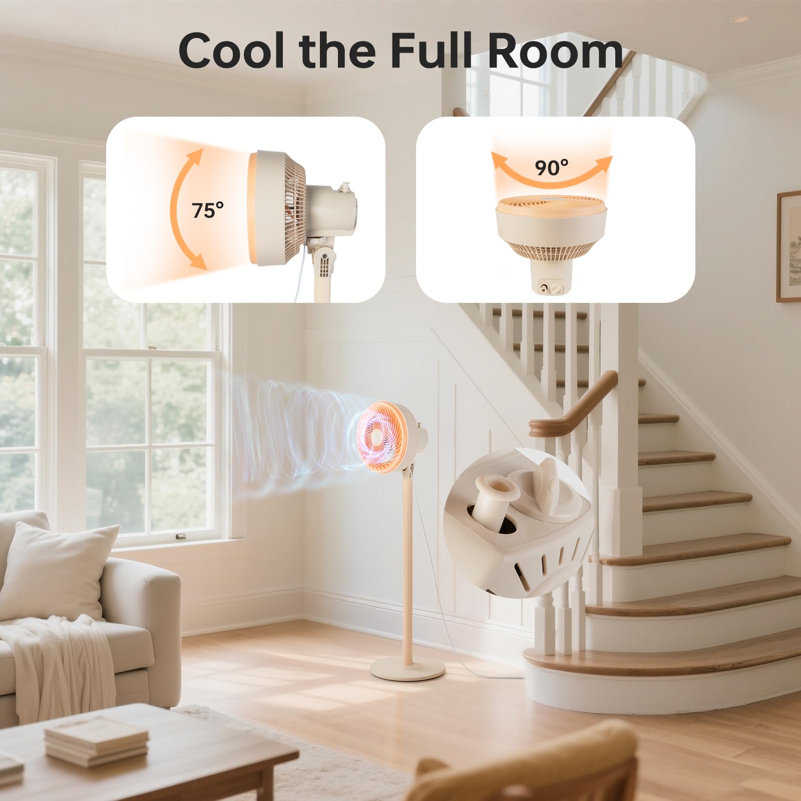 BEESTAR stand fan with three speeds for comfort.