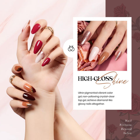 Beetles gel polish swatches on nails show rich color payoff.