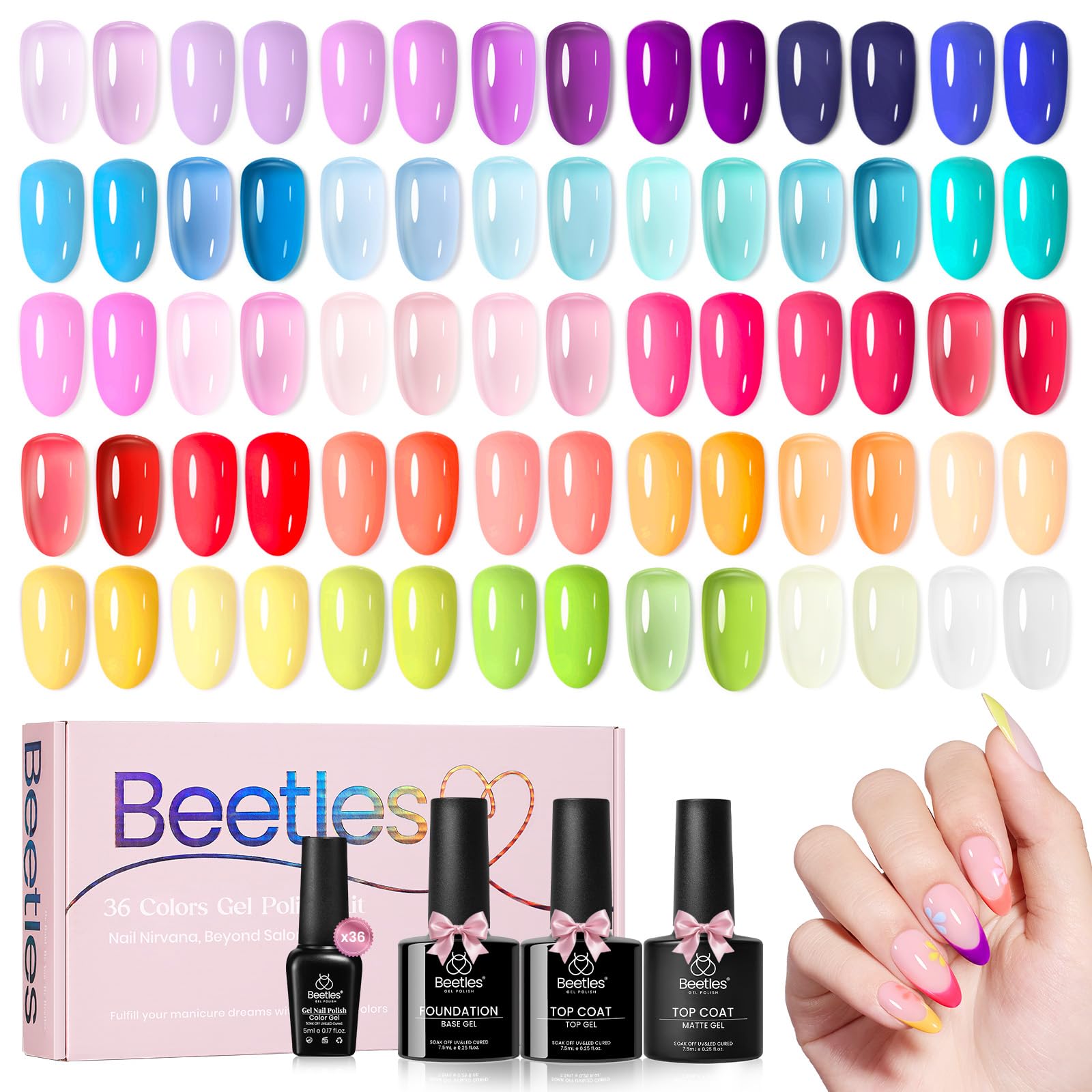 Beetles Neon Gel Polish Set at-home salon-ready manicure options.