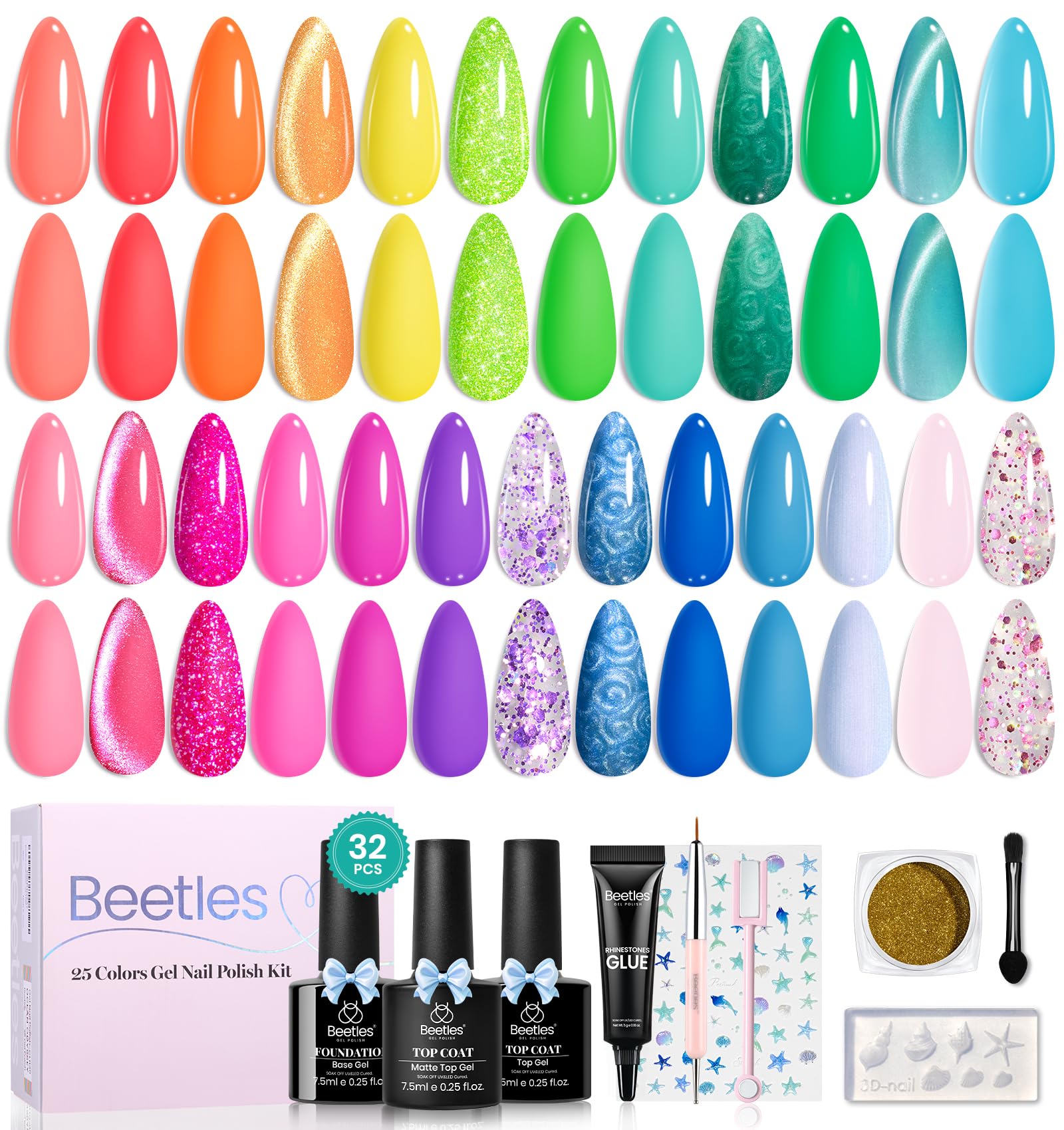 Beetles Silicone mold and accessories: easy DIY nail art at home.