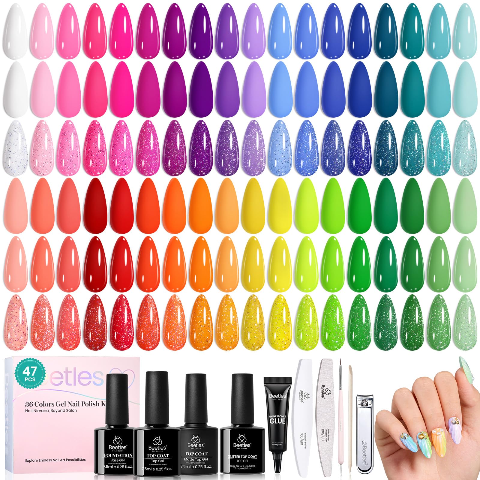 Beetles Summer Gel Polish Set packaging for easy at-home manicures.