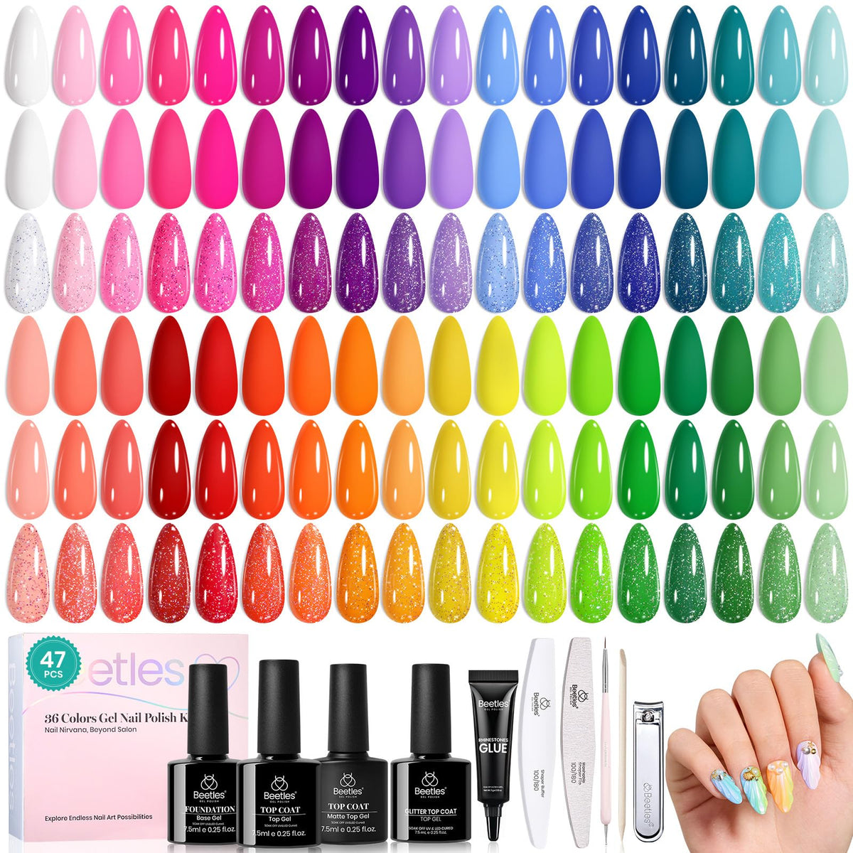 Beetles Summer Gel Polish Set packaging for easy at-home manicures.