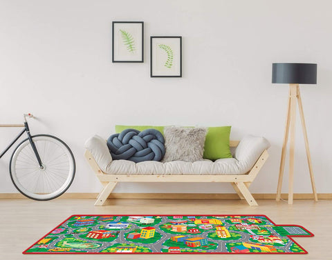 Beetoy car rug educational city layout supports early learning through play