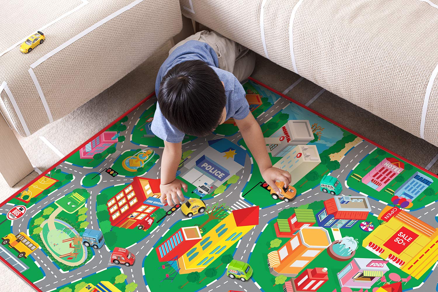Beetoy car rug soft cushioned surface for comfy sessions