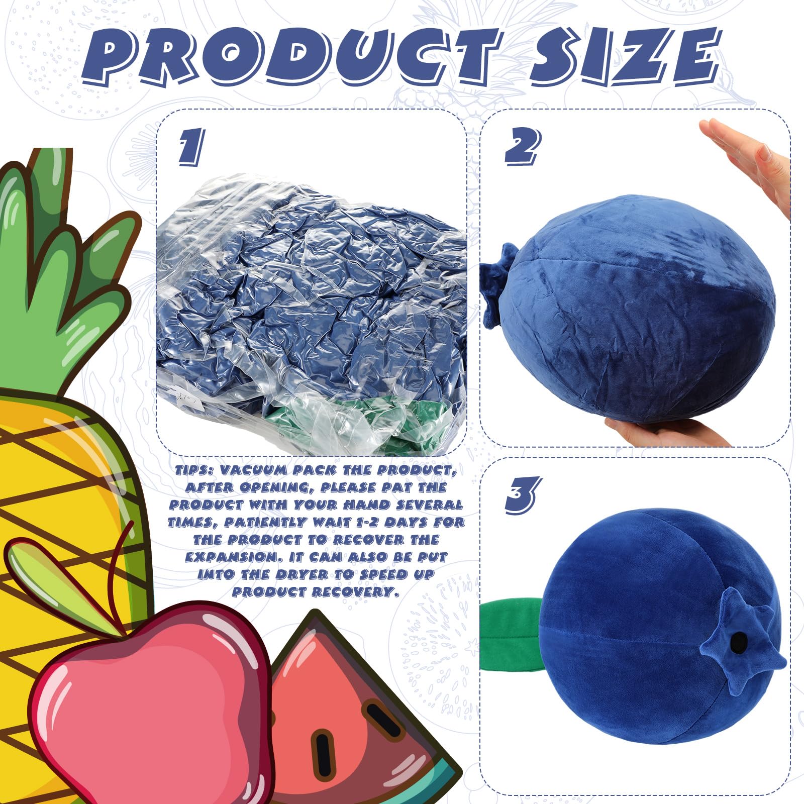 Beeveer blueberry plush pillow close-up showcasing durable, washable material.