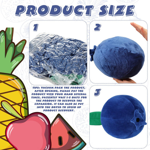 Beeveer blueberry plush pillow close-up showcasing durable, washable material.