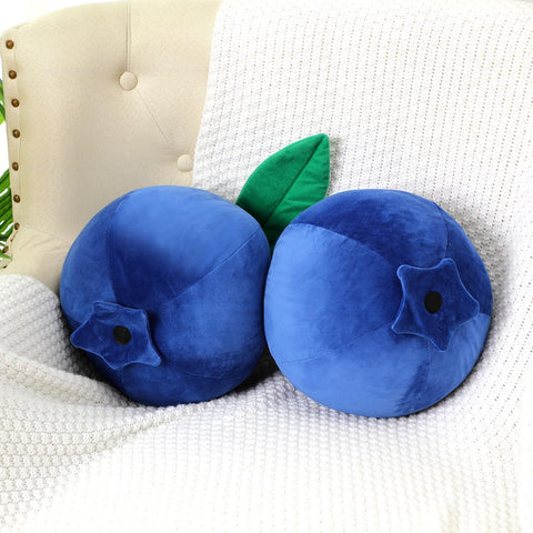 Beeveer blueberry plush pillow front view for cozy lounging and decor.