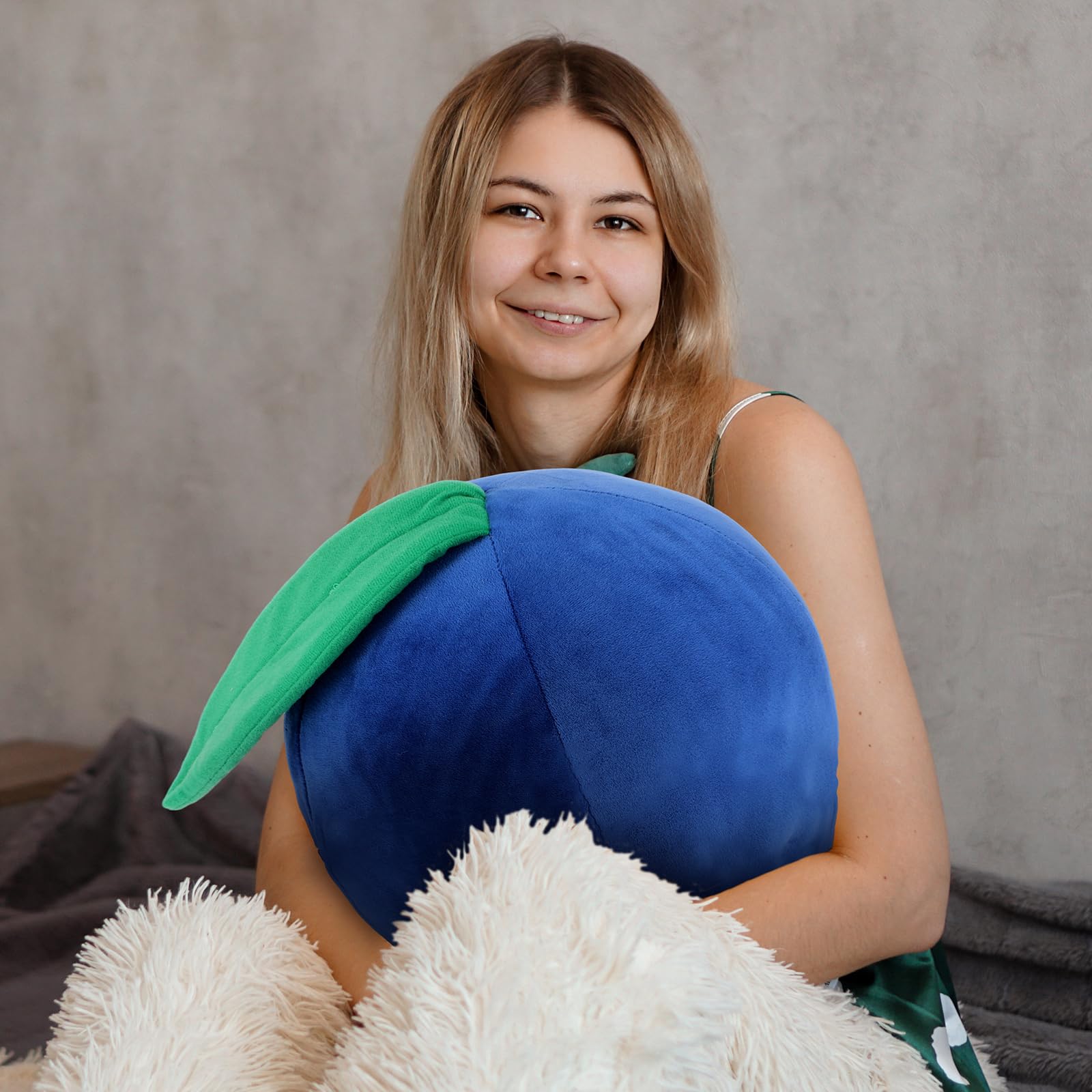 Beeveer blueberry plush pillow makes a cheerful gift for kids.