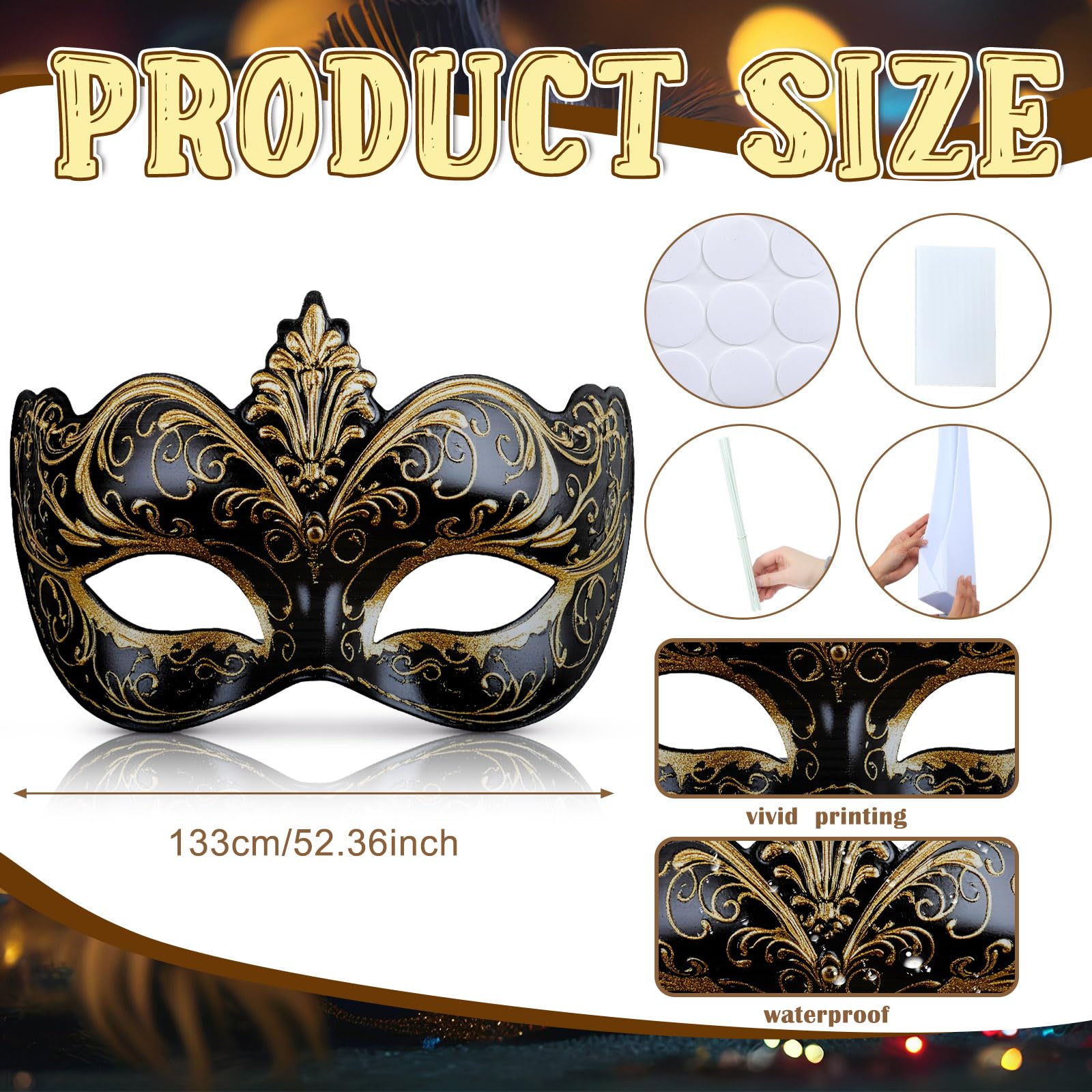 Beeveer gold-black masquerade sign adds glamorous flair to events