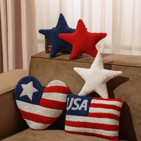 Beeveer patriotic love pillow adds soft color to your sofa