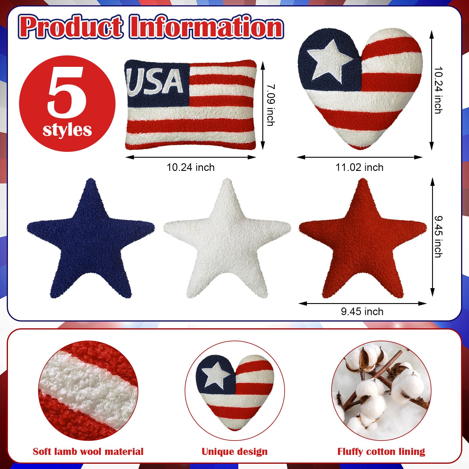 Beeveer star shaped pillow adds Americana flair to chairs