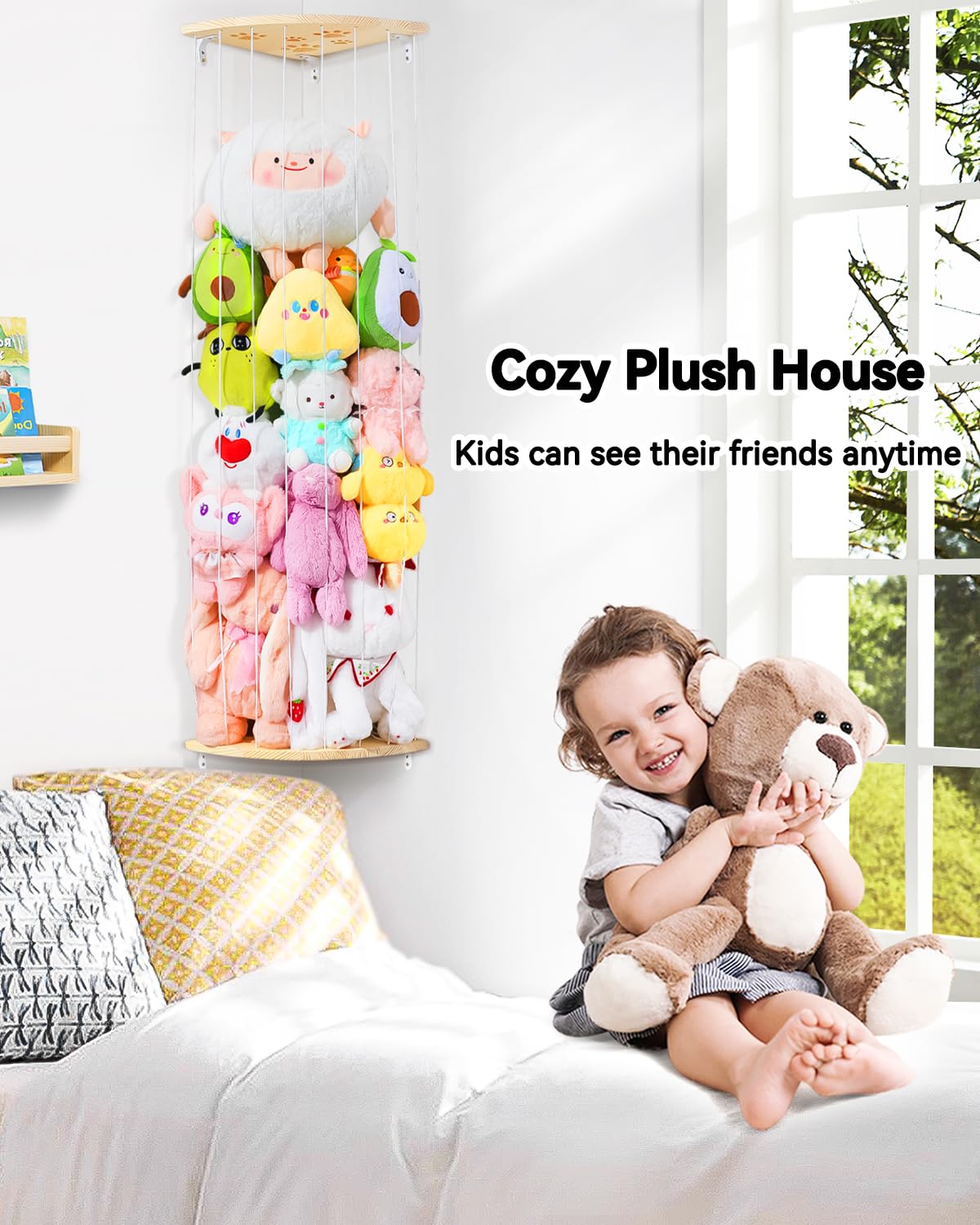 Befayoo 90-degree corner design uses vertical space to reduce clutter in bedrooms and playrooms.