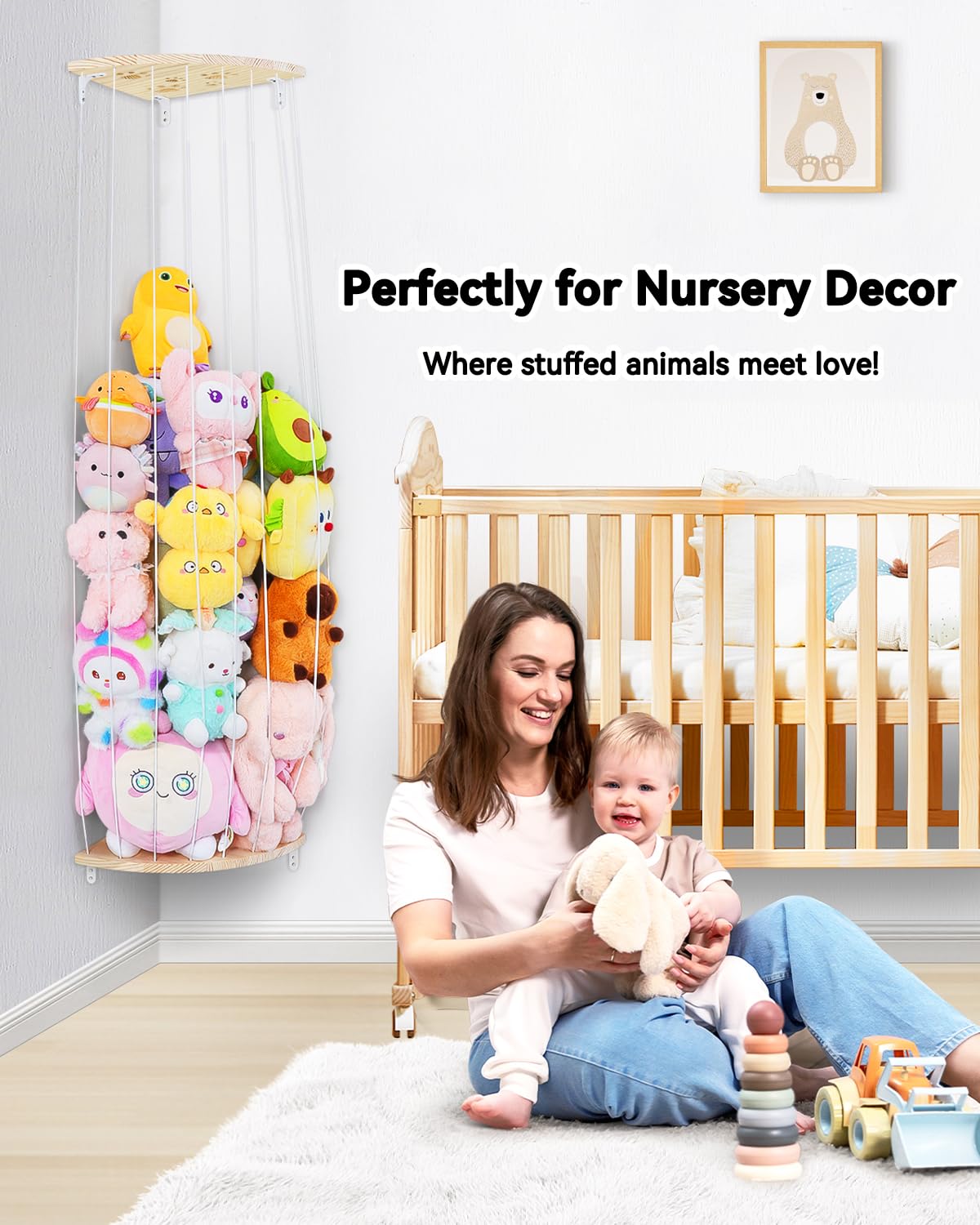 Befayoo sturdy solid pine wood blends with decor while supporting a high weight capacity.