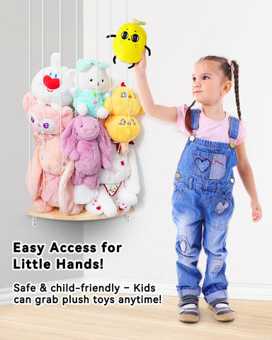 Befayoo wall-mounted storage saves floor space while keeping favorite toys visible and reachable.
