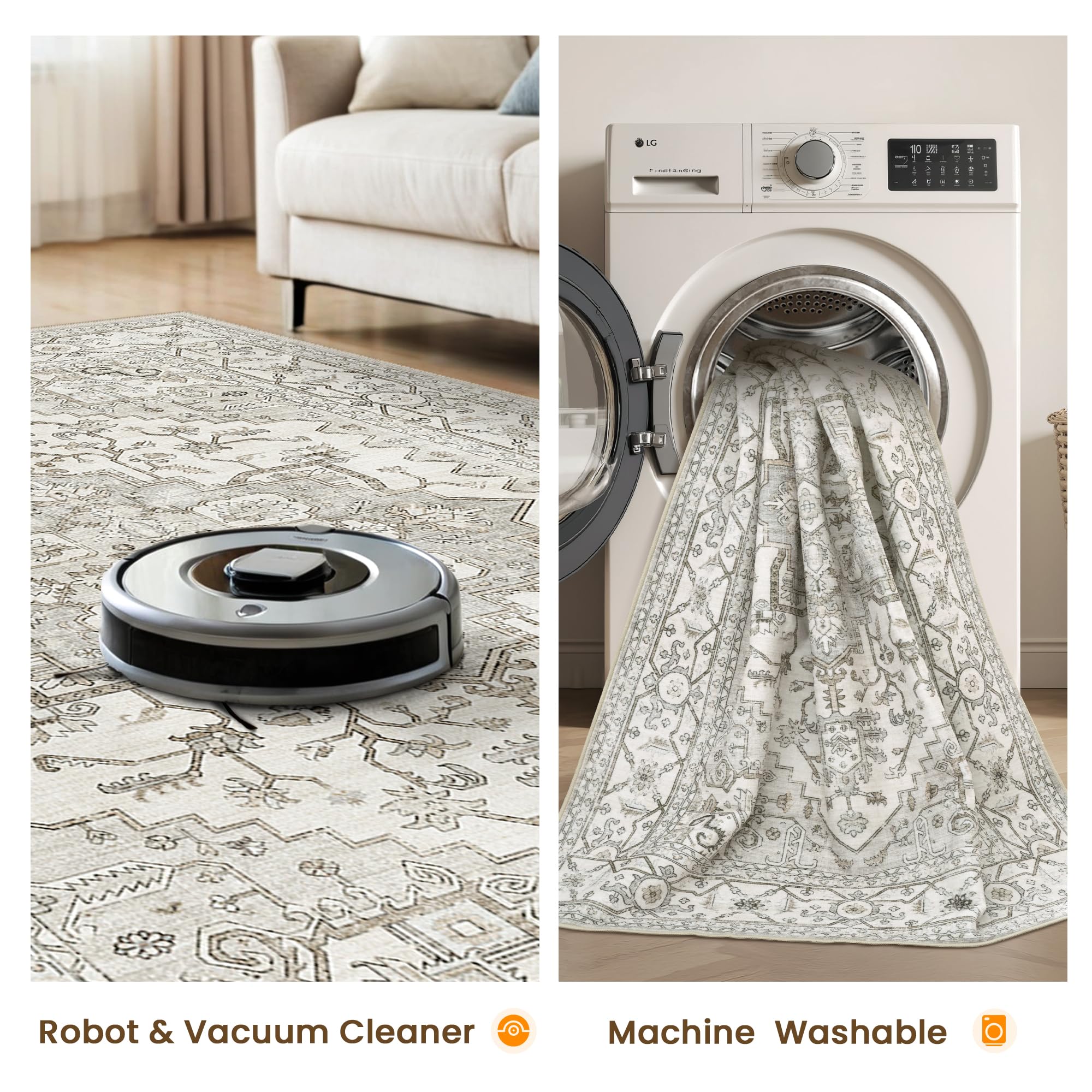befbee dining-room rug in beige tones supports durable high-traffic performance