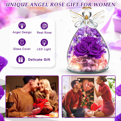 Beferr Rose Angel with LED illuminates a cozy dining ambiance.