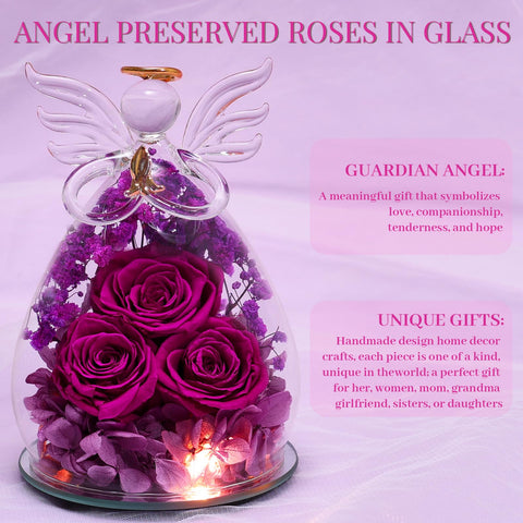 Beferr Guardian Angel with rose conveys support and warmth.