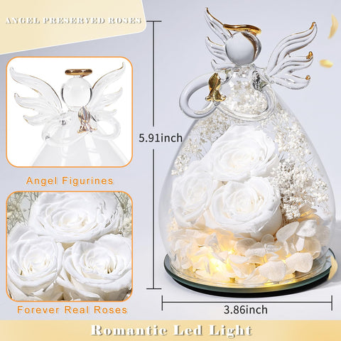 Beferr Handcrafted Angel Statue with roses, a heartfelt gift idea.