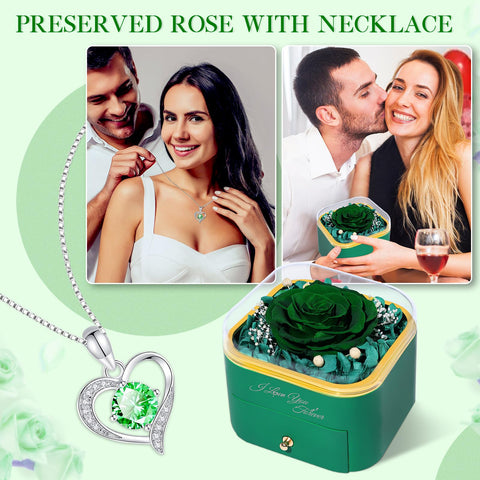 Beferr heart necklace with rose enhances a meaningful, lasting memento