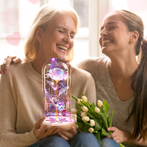 Beferr Mother's Day rose with light, a romantic glow for the recipient