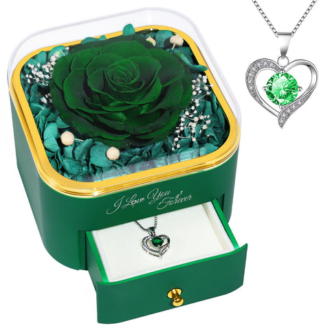 Beferr preserved rose with necklace offering timeless romance and gifting elegance