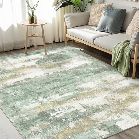 BEIMO Area Rug 5x7 in light green abstract design for cozy living room ambiance
