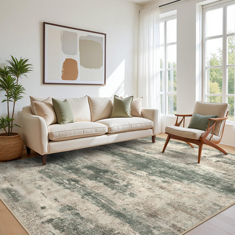 BEIMO area rug 8x10 living room grey-green soft pile for comfort