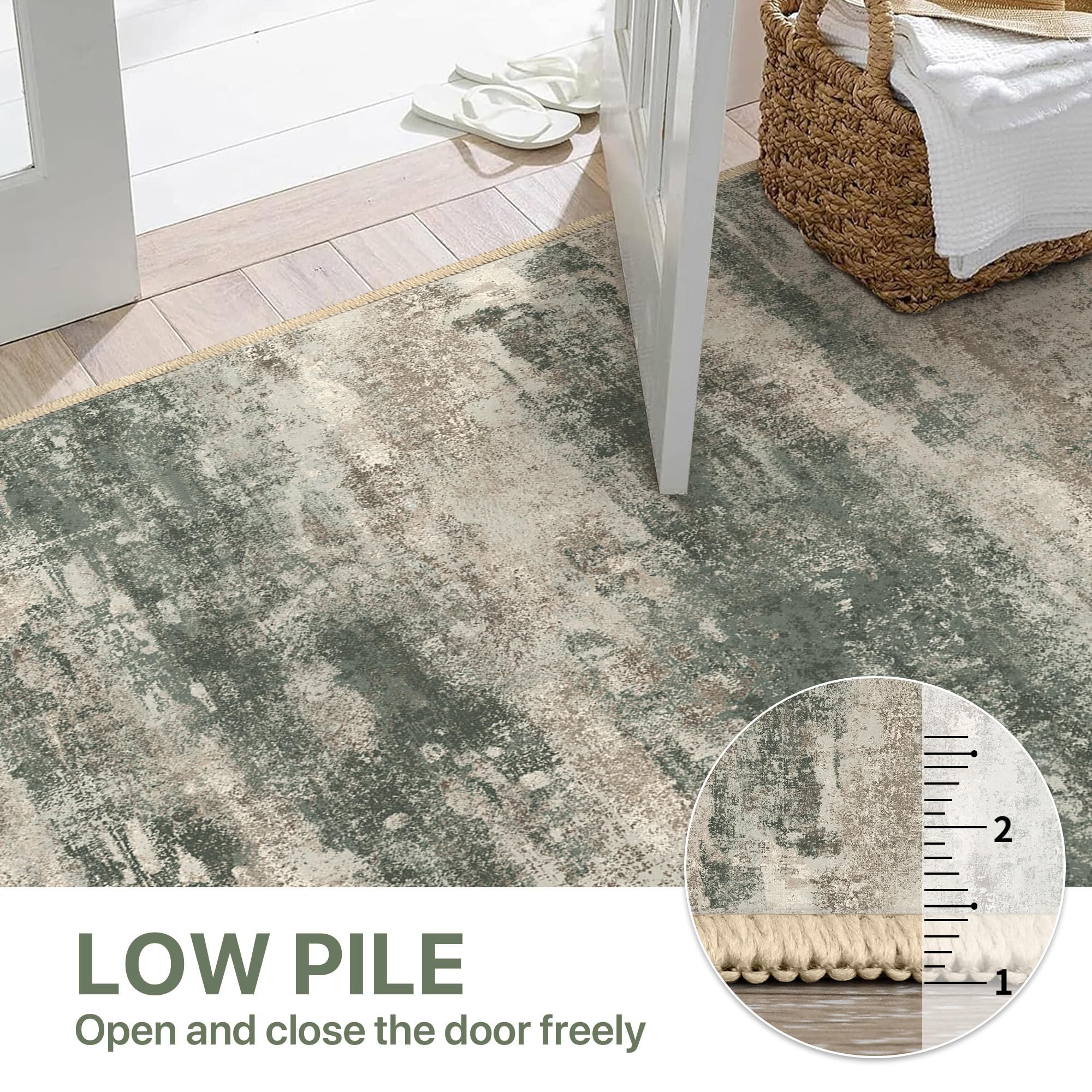 BEIMO rug grey-green-beige palette complements many decors