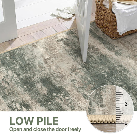 BEIMO rug grey-green-beige palette complements many decors